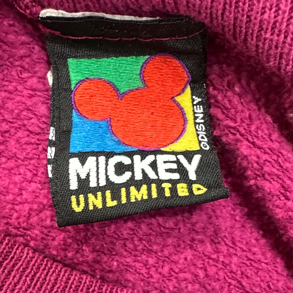 MICKEY UNLIMITED VTG DISNEY JERRY LEIGH Purple Sweatshirt Disney SZ S/M Mickey - Picture 9 of 10